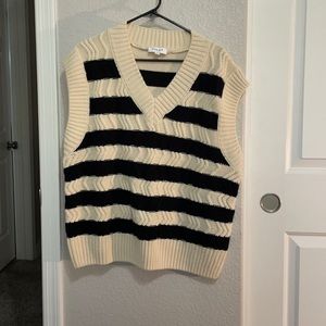 Cream/Black Stripped Vest: Women’s Medium